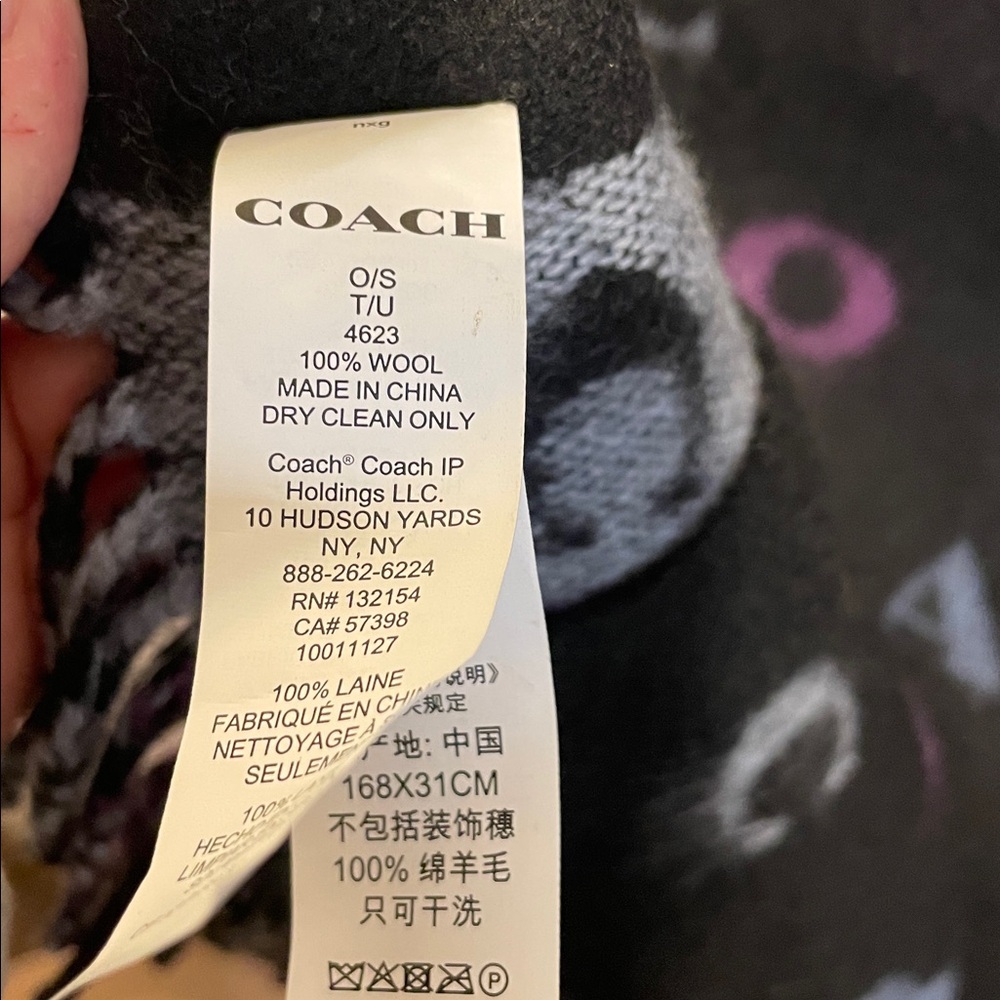 Coach star stripe print wool scarf - Picture 4 of 4